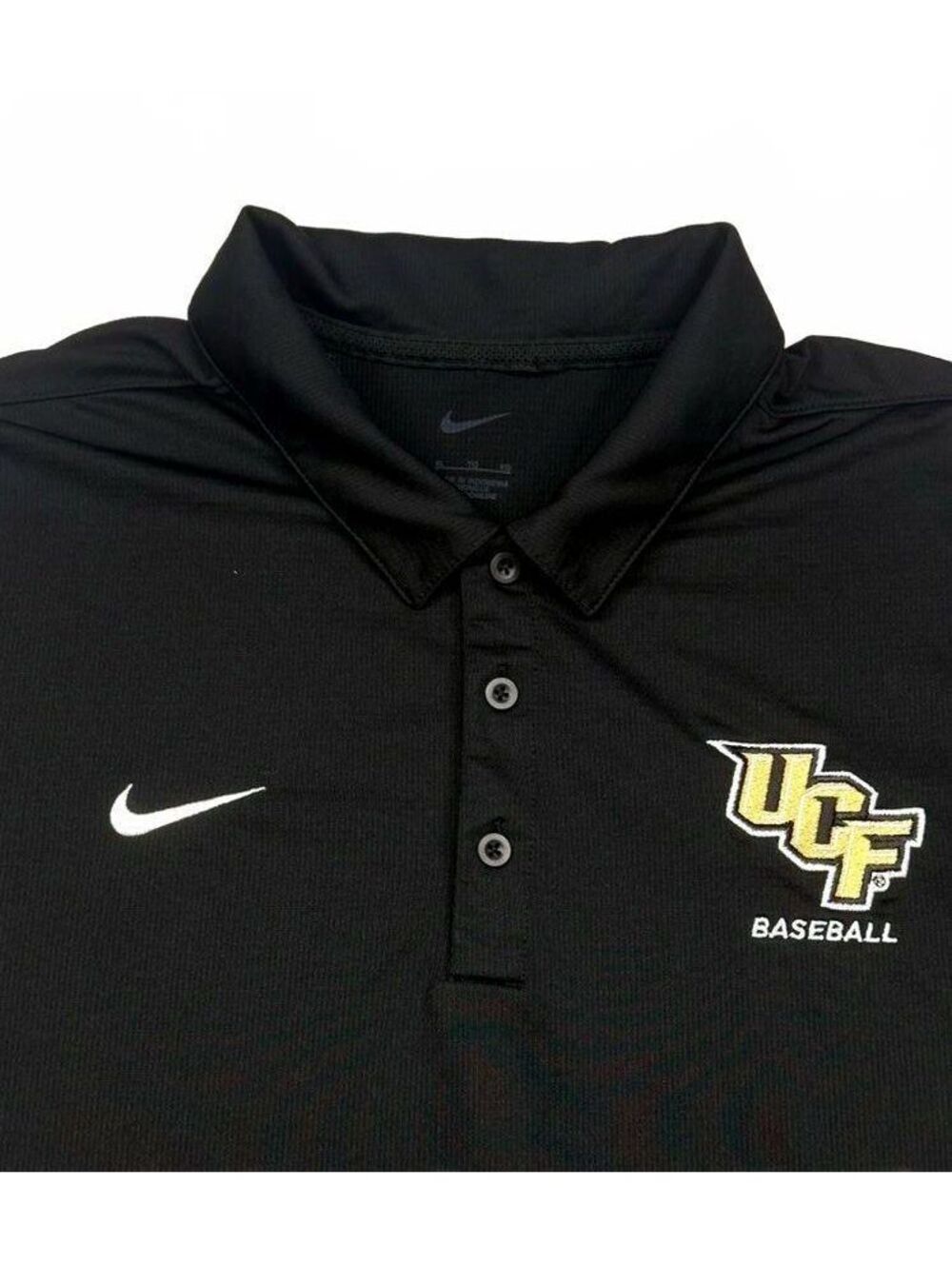 Nike Team Issued Men's Dri-FIT UCF Knights Baseball Polo Shirt Black Size XL